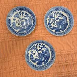 Antique Blue Willow Bowls Vintage Made Japan Blue & White Set of 3